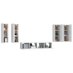 Set di Mobili Porta TV 6 pz Bianco Lucido in Legno Multistrato