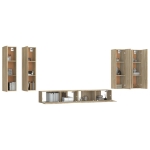 Set di Mobili Porta TV 6 pz Rovere Sonoma in Legno Multistrato