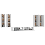 Set di Mobili Porta TV 6 pz Bianco in Legno Multistrato