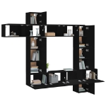 Set di Mobili Porta TV 9 pz Nero in Legno Multistrato
