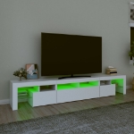Mobile Porta TV con Luci LED Bianco 230x36,5x40 cm