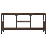 Mobile TV Rovere Fumo 100x35x45 cm in Legno Multistrato e Ferro