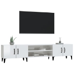 Mobile Porta TV Bianco Lucido 180x31,5x40 cm Legno Multistrato