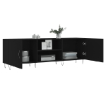 Mobile Porta TV Nero 150x30x50 cm in Legno Multistrato