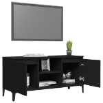 Mobile TV con Gambe in Metallo Nero 103,5x30x50 cm