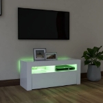 Mobile Porta TV con Luci LED Bianco 90x35x40 cm
