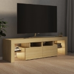 Mobile Porta TV con Luci LED Rovere Sonoma 140x36,5x40 cm