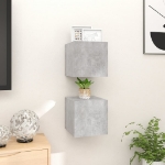 Armadietti a Parete per TV 2 pz Grigio Cemento 30,5x30x30 cm