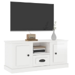 Mobile Porta TV Bianco Lucido 100x35,5x45 cm Legno Multistrato