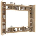 Set Mobili Porta TV 8pz Rovere Sonoma in Legno Multistrato