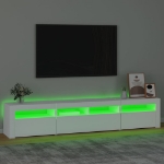 Mobile Porta TV con Luci LED Bianco 210x35x40 cm
