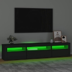 Mobile Porta TV con Luci LED Nero 195x35x40 cm