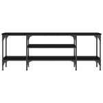 Mobile Porta TV Nero 121x35x45 cm in Legno Multistrato e Ferro
