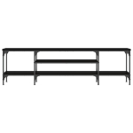 Mobile Porta TV Nero 161x35x45 cm in Legno Multistrato e Ferro
