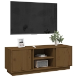 Mobile Porta TV Miele 110x35x40,5 cm in Legno Massello di Pino