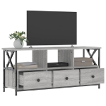 Mobile TV Grigio Sonoma 102x33x45 cm Legno Multistrato e Ferro