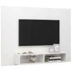 Mobile TV a Muro Bianco Lucido 135x23,5x90 cm in Truciolato