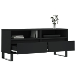 Mobile Porta TV Nero 100x34,5x44,5 cm in Legno Multistrato