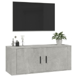 Mobile Porta TV a Parete Grigio cemento 100x34,5x40 cm