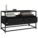 Mobile Porta TV Nero 80x35x45 cm in Legno Multistrato