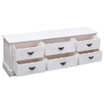 Mobile TV Bianco Anticato 108x30x40 cm Legno Massello Paulownia