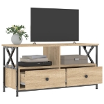 Mobile TV Rovere Sonoma 90x33x45 cm Legno Multistrato e Ferro