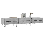 Mobile Porta TV Grigio Cemento 150x36x30 cm Legno Multistrato
