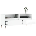 Mobile Porta TV Bianco Lucido 100x34,5x44,5cm Legno Multistrato