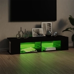 Mobile Porta TV con Luci LED Nero 135x39x30 cm