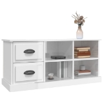 Mobile Porta TV Bianco Lucido 102x35,5x47,5cm Legno Multistrato