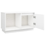 Mobile Porta TV Bianco 74x35x44 cm in Legno Massello di Pino