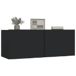 Mobili Porta TV 2 pz Neri 80x30x30 cm in Legno Multistrato