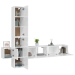 Set di Mobili Porta TV 5 pz Bianco Lucido in Legno Multistrato