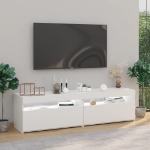 Mobili Porta TV con Luci LED 2 pz Bianco Lucido 75x35x40 cm