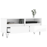 Mobile Porta TV Bianco Lucido 100x34,5x44,5cm Legno Multistrato