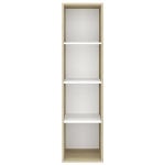 Mobile TV Parete Rovere Sonoma Bianco 37x37x142,5cm Multistrato