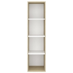 Mobile TV Parete Rovere Sonoma Bianco 37x37x142,5cm Multistrato