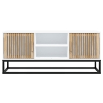 Mobile Porta TV Bianco 105x30x45cm in Legno Multistrato e Ferro