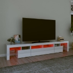 Mobile Porta TV con Luci LED Bianco Lucido 230x36,5x40 cm