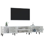 Mobile Porta TV Bianco Lucido 180x31,5x40 cm Legno Multistrato