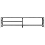 Mobile TV Grigio Sonoma 200x40x50cm Legno Multistrato e Metallo