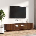 Set Mobili TV 2pz con Luci LED Rovere Marrone Legno Multistrato