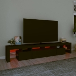 Mobile Porta TV con Luci LED Nero 230x36,5x40 cm