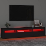 Mobile Porta TV con Luci LED Nero 195x35x40 cm