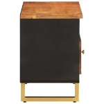 Mobile Porta TV Marrone e Nero 80x33,5x46 cm in Legno di Mango