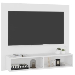 Mobile TV a Muro Bianco 102x23,5x90 cm in Legno Multistrato