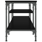 Mobile Porta TV Nero 161x35x45 cm in Legno Multistrato e Ferro