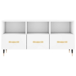 Mobile Porta TV Bianco 102x36x50 cm in Legno Multistrato