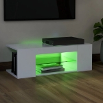 Mobile Porta TV con Luci LED Bianco 90x39x30 cm