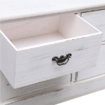Mobile TV Bianco Anticato 108x30x40 cm Legno Massello Paulownia